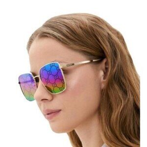 New Authentic GUCCI Multicolor Square Ladies Sunglasses GG0802S 004 57